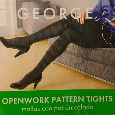 2 pr George Chevron Pattern tights-4 sizes-Black, Khaki